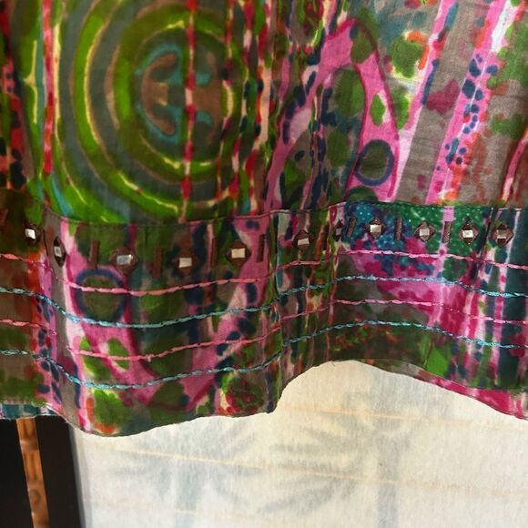 Soft Surroundings Watercolor Tie Dye Mosaic Tunic M - Picture 8 of 11